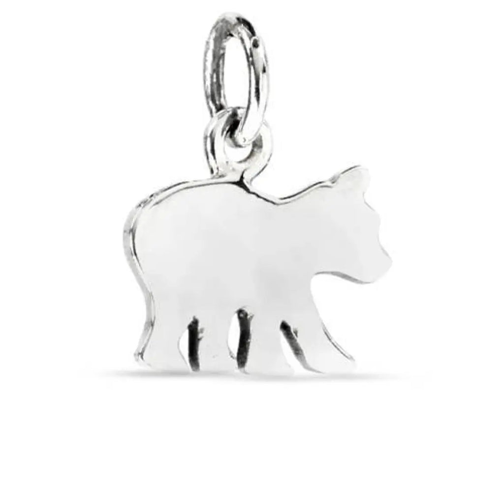 Sterling Silver Baby Bear Stamping Charm 13.5x10.8mm - 1pc