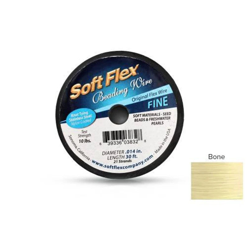 Soft Flex 21 Strand .014 Inch Bone Color Beading Wire - 1spool