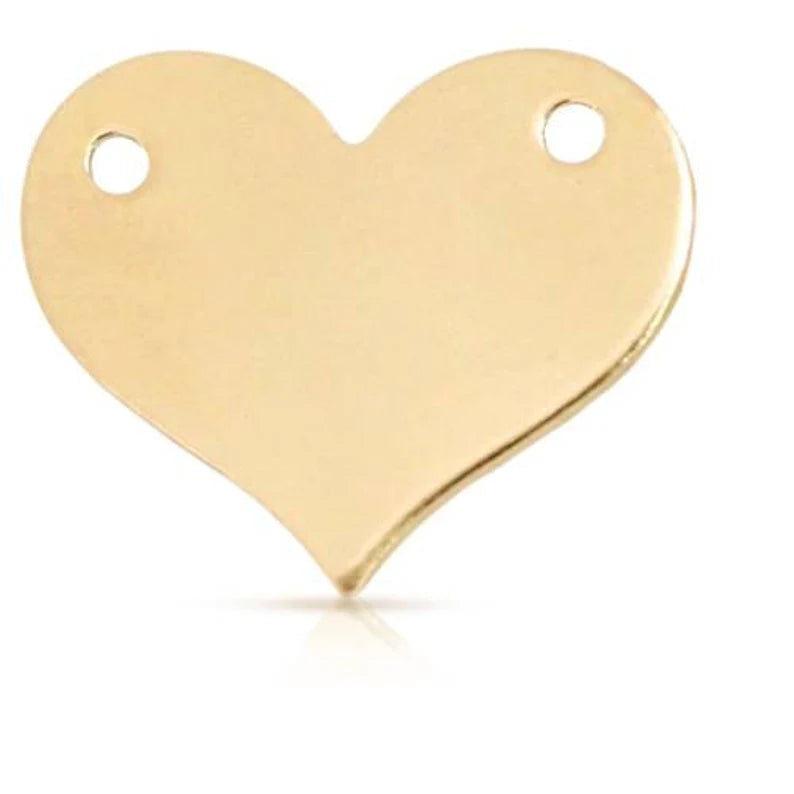 14Kt Gold Filled Blank Heart Connector 18 Gauge 10.9x13mm - 1pc