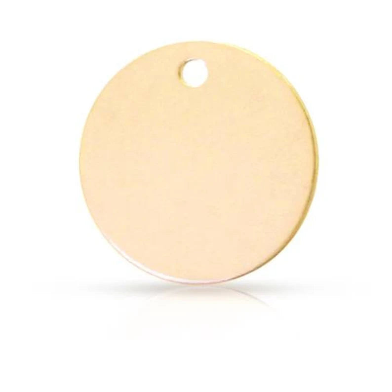 14Kt Gold Filled 20 Gauge Stamping Disc Round Blank 12.7mm With Hole - 2pcs/pack