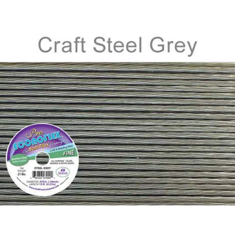 Pro Econoflex Steel Gray Color Wire .014 Diameter 49 Strand - 1spool