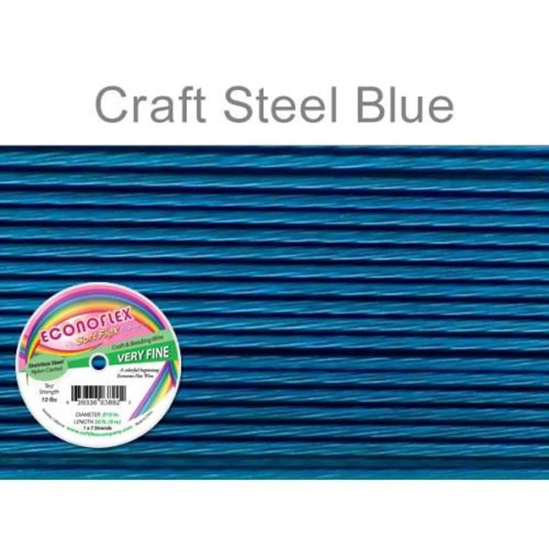 Econoflex Very Fine Steel Blue Wire .010 Diameter 7 Strand- 1spool