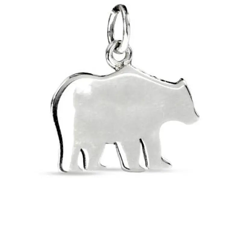 Sterling Silver Mama Bear Stamping Charm 16.5x14.8mm - 1pc