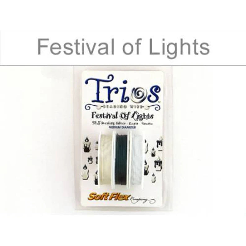 Soft Flex Beading Wire Trios .019 Inch Diameter Festival Of Lights 10 Feet - 1spool