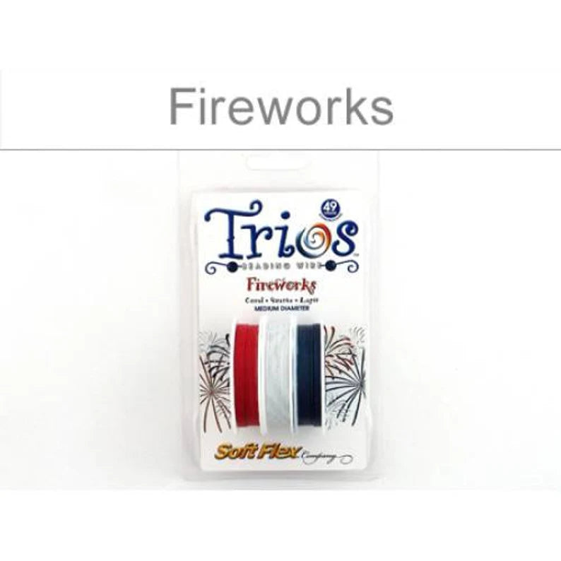 Soft Flex Beading Wire Trios .019 Inch Diameter Fireworks - 1spool