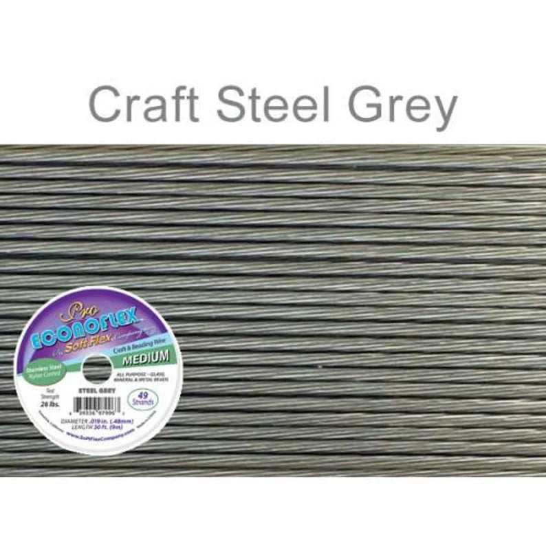 Pro Econoflex Steel Gray Color Wire .019 Diameter 49 Strand - 1spool