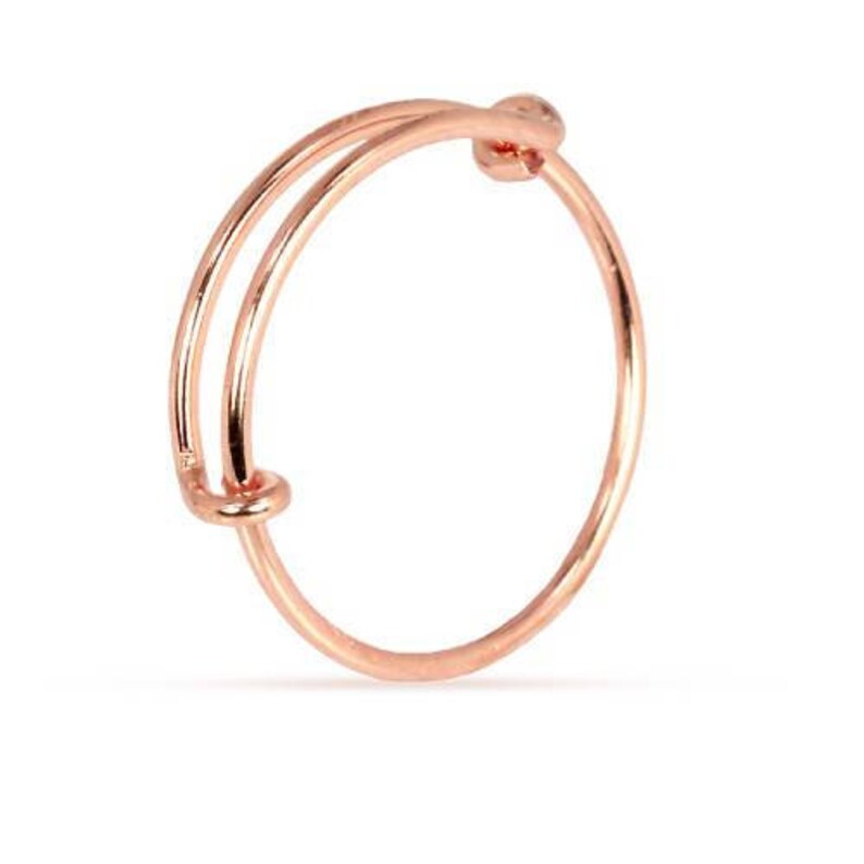 Anillo ajustable de 1 mm relleno de oro rosa de 14 kt, talla 6-8, 1 pieza