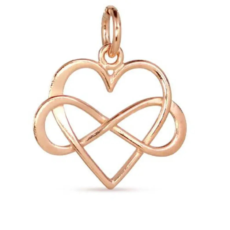 18Kt Rose Gold Plated Sterling Silver Infinity Heart 18x16mm - 1pc