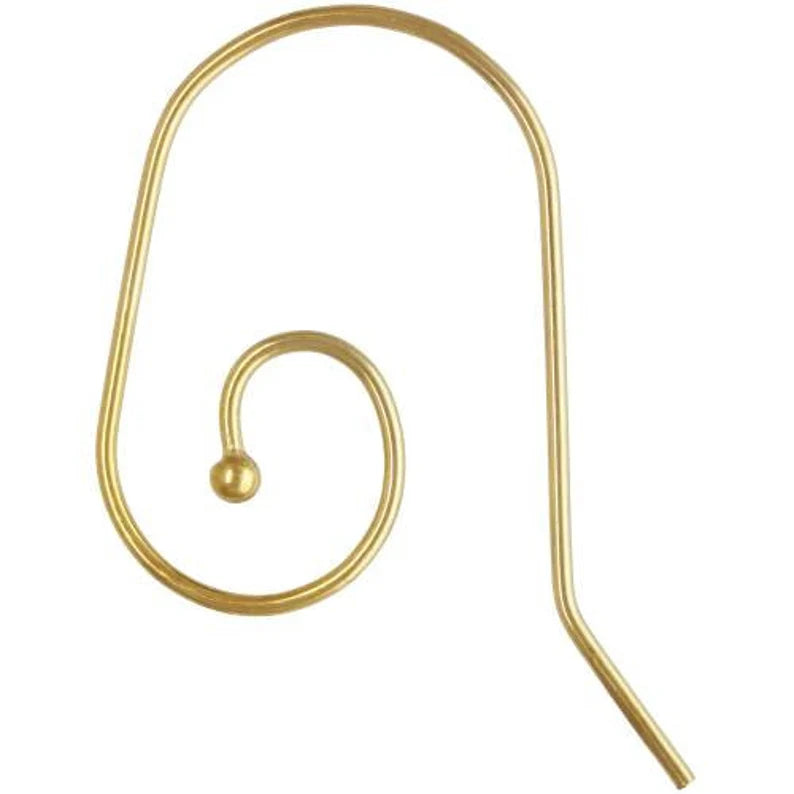 Alambre para aretes con extremo de bola intercambiable relleno de oro de 14 kt, 18,75 x 12,8 mm (2 pares por paquete)