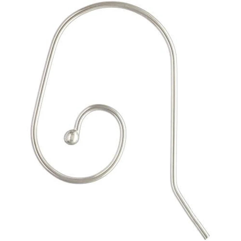 Sterling Silver Interchangeable Ball End Ear Wire .64mm - 5pairs