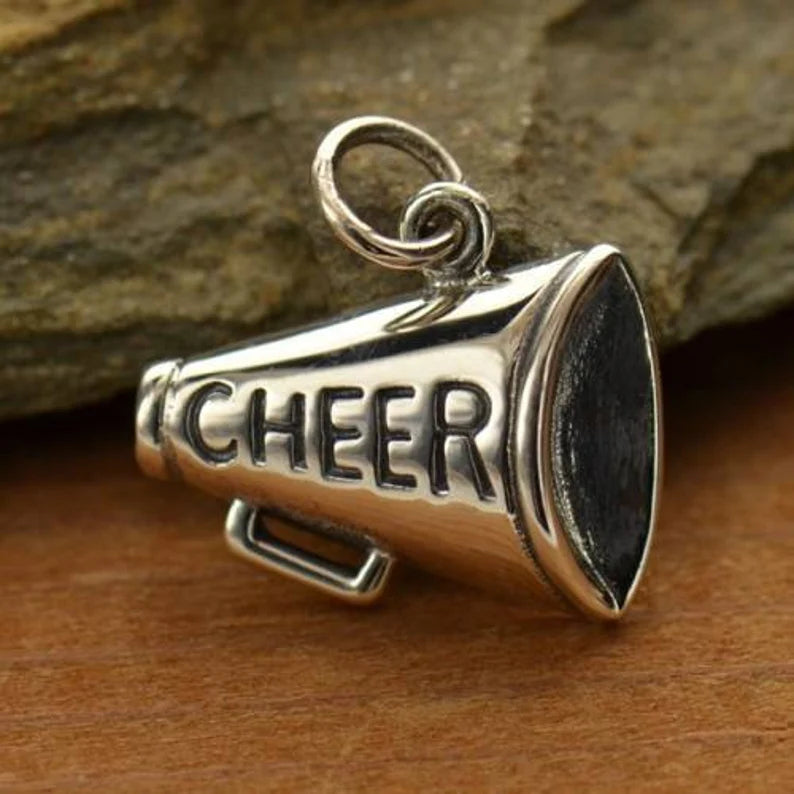 Sterling Silver Cheer Megaphone Charm 16x15mm - 1pc