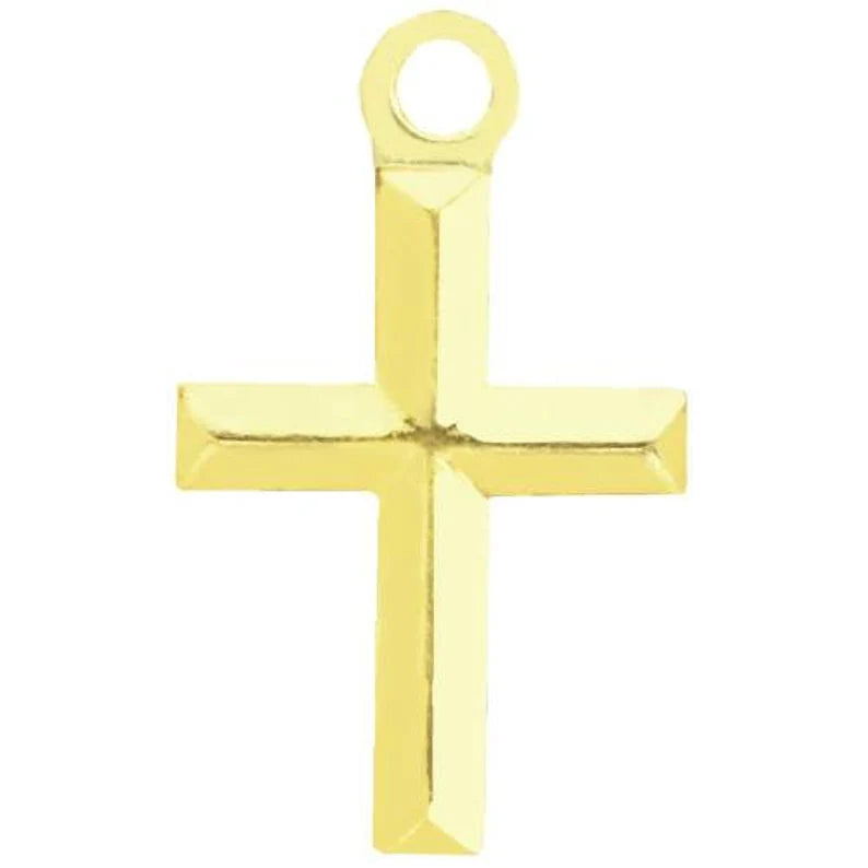 Small Beveled-Cross Charm 14Kt Gold Filled 11.25x7mm - 10pcs/pack