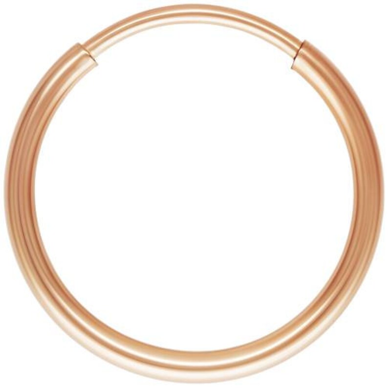 14Kt Rose Gold Filled Endless Hoop Earwire 12x1.25mm - 2prs