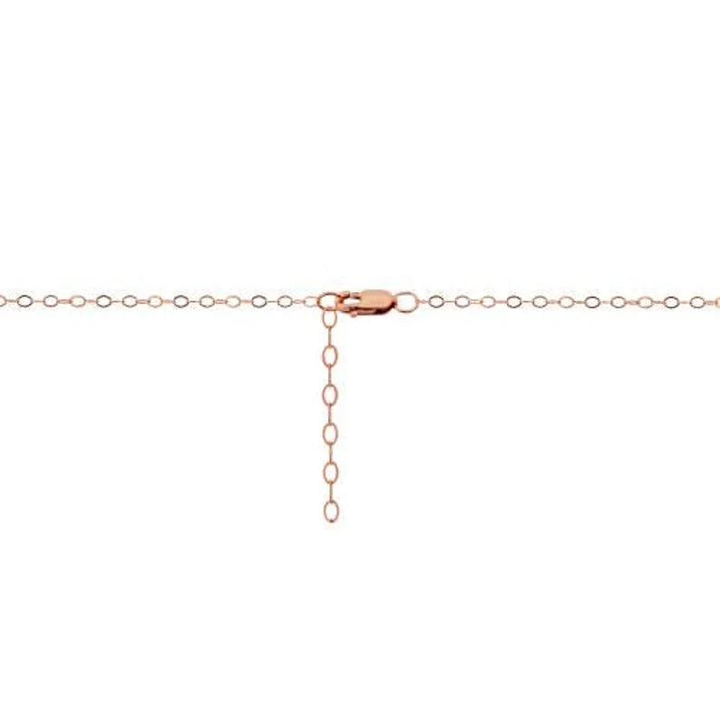14Kt Rose Gold Filled 2x1.5mm 24" flat Cable Chain W/ Lobster Clasp & 2" Extender Chain - 1pc