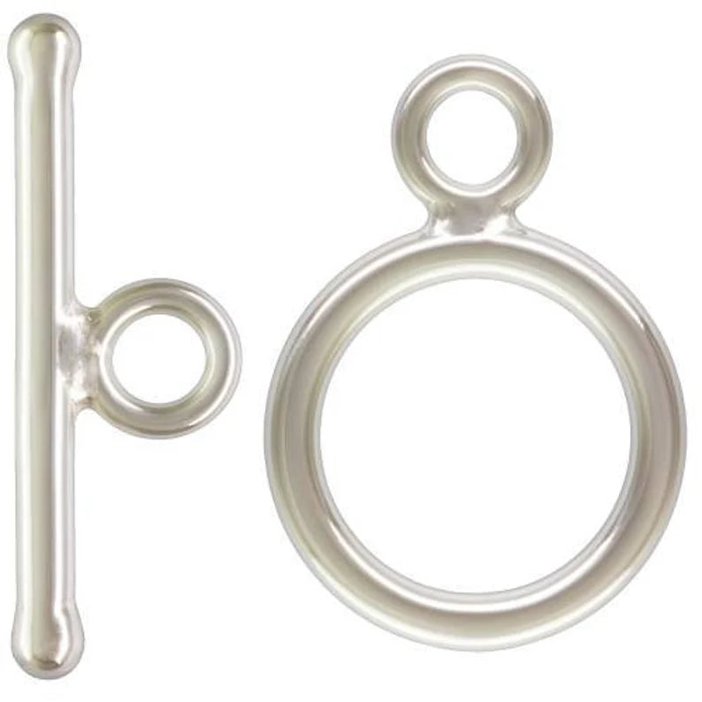Sterling Silver Round Toggle Clasp 11.2x1.52mm - 2 sets