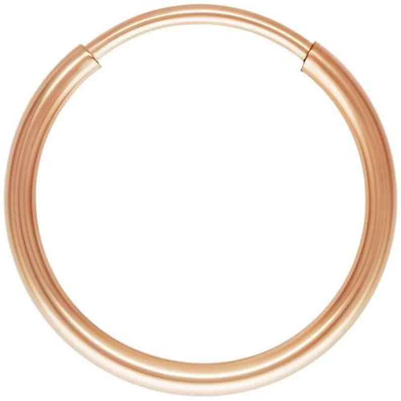 14Kt Rose Gold Filled Endless Hoop Earwire 14x1.25mm - 2prs