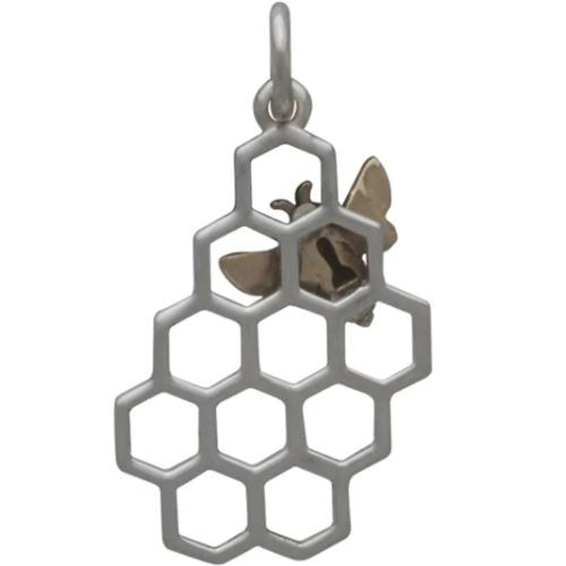 Tiny Honey Bee Charm - Bronze - Left Side