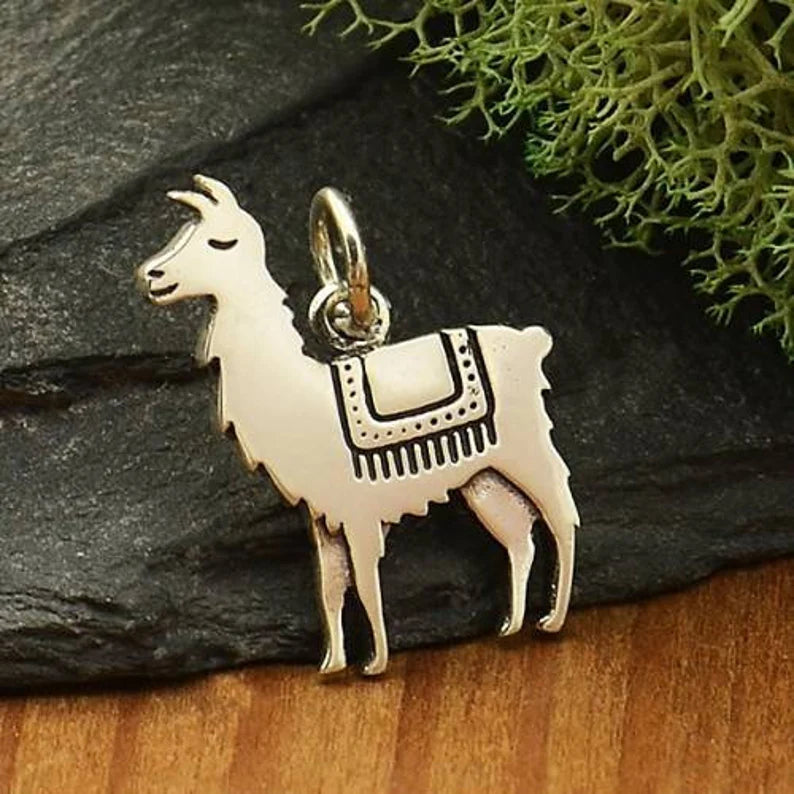 Sterling Silver Llama Charm 17.5x14mm 1pc