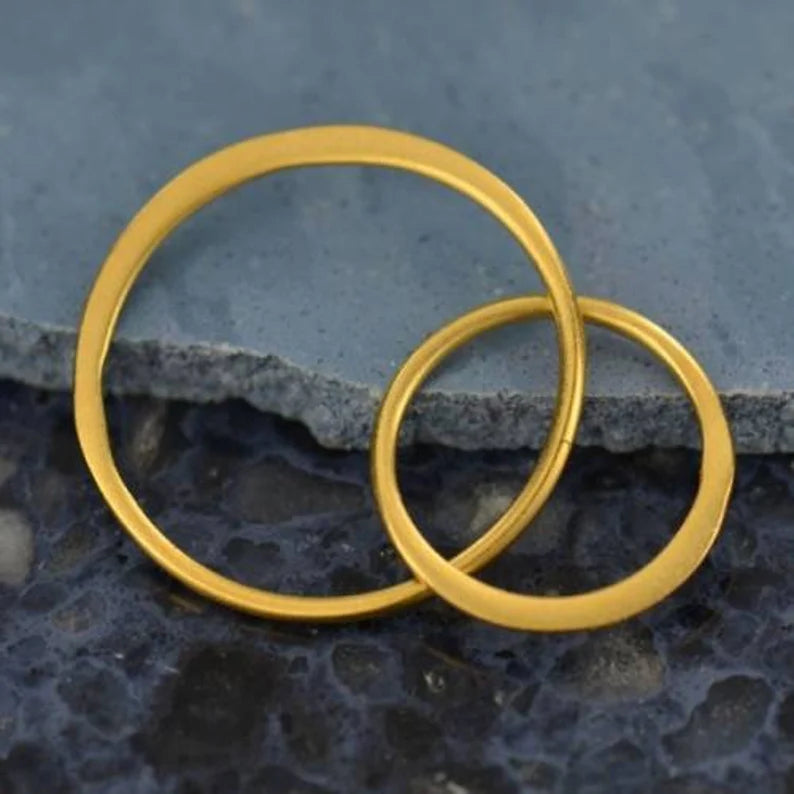 24K Gold Plated 27mm Two Circles of Life Link - 1pc