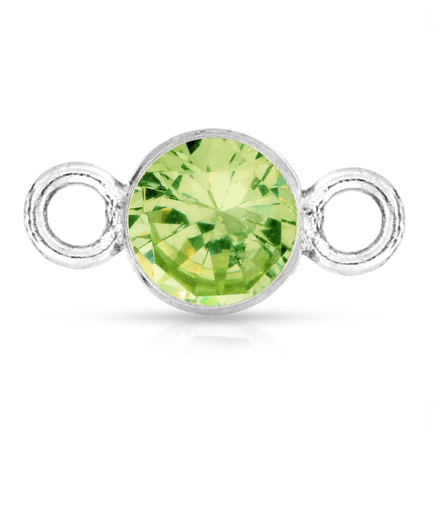 Lime CZ Lünettenverbinder Sterling Silber 4mm - 2Stk/Packung