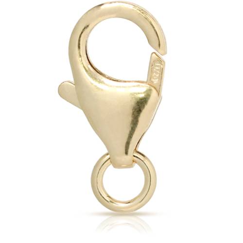 14K Yellow Gold Oval Lobster Clasp w/ Ring