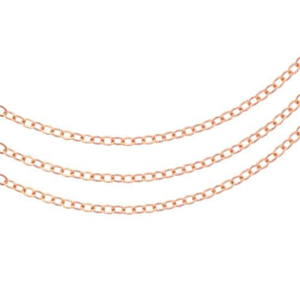 14Kt Rose Gold Filled 2.5x2mm Flat Cable Chain - 5ft