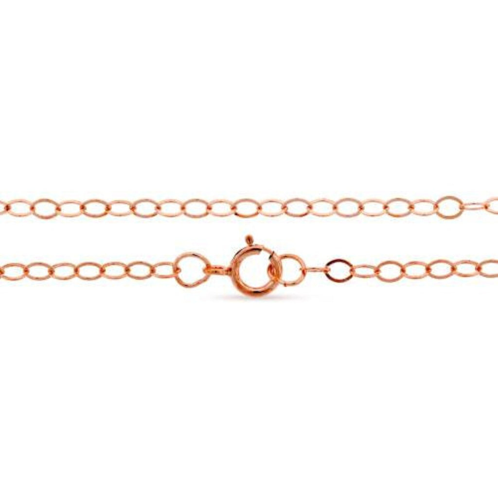 14Kt Rose Gold Filled 22" 2.5x2mm Flat Cable Chain with Spring Ring Clasp - 1pc