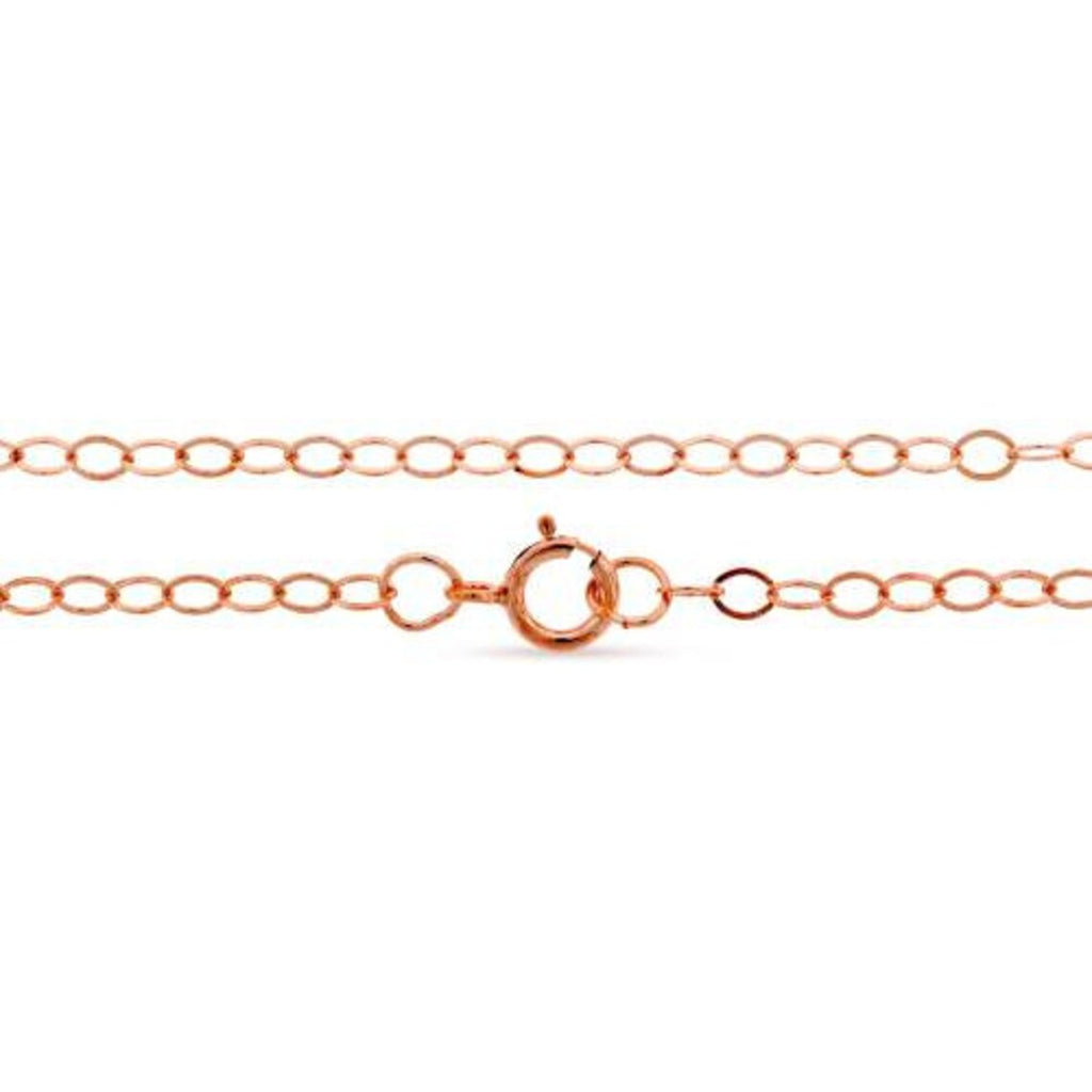 14Kt Rose Gold Filled 16" 2.5x2mm Flat Cable Chain with Spring Ring Clasp - 1pc