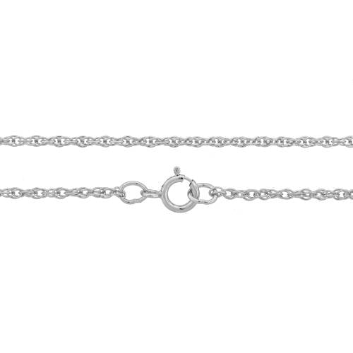 Rope Chain Sterling Silver 1.3mm 24" W/ Spring Ring - 1pc