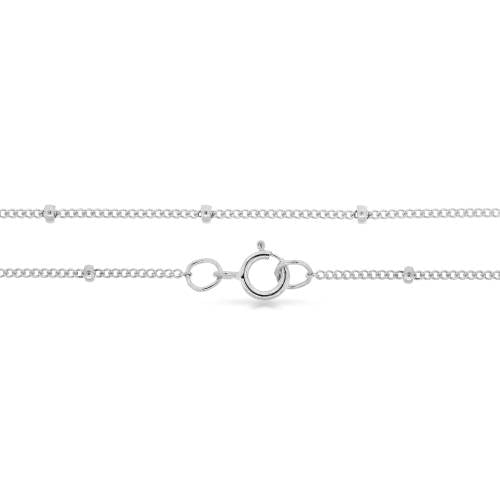 Satellite Sterling Silver 1mm 18" Chain W/ Spring Ring Clasp - 1pc
