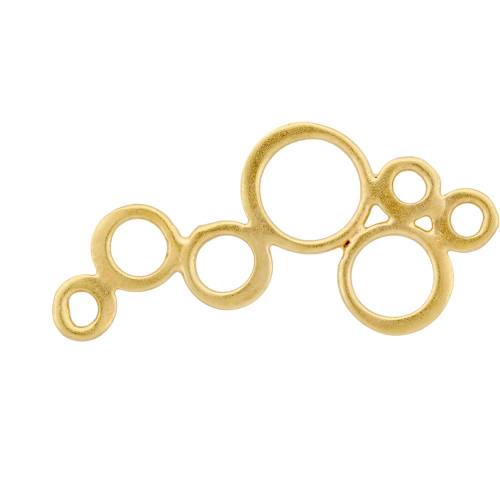 Satin 24K Gold Plated Sterling Silver Bubble Link 15x30mm - 1pc