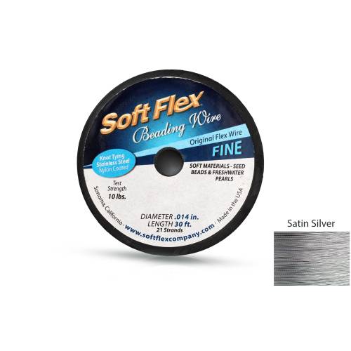 Soft Flex 21 Strand .014 Inch Beading Wire Original Satin Silver - 30ft