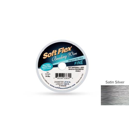 Soft Flex 21 Strand .014 Inch Beading Wire Original Satin Silver - 100ft