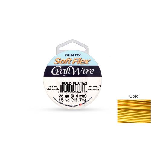 Soft Flex Craft Wire Non-Tarnish Gold-Plated 28 Gauge - 45ft