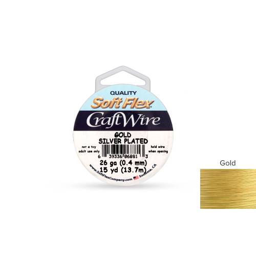 Soft Flex Craft Wire Non-Tarnish Gold-Finish 26 Gauge - 45ft