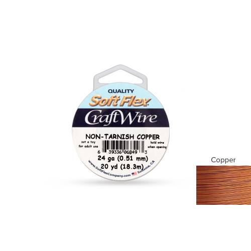 Soft Flex Craft Wire Non-Tarnish Copper 24 Gauge - 60ft