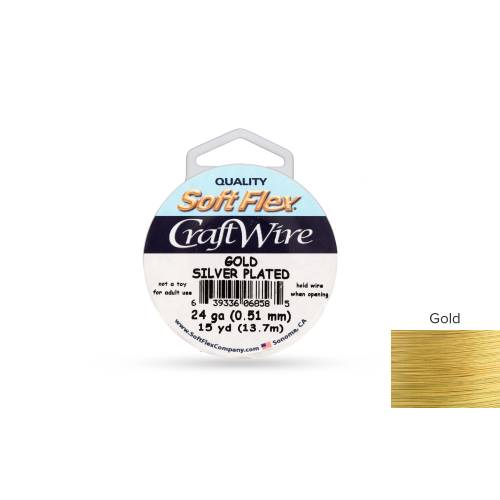 Soft Flex Craft Wire Non-Tarnish Gold-Finish 24 Gauge - 45ft