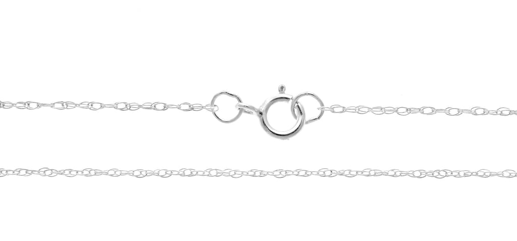Sterling Silver 0.8mm Rope Chain 16" with Spring Ring Clasp - 1pc