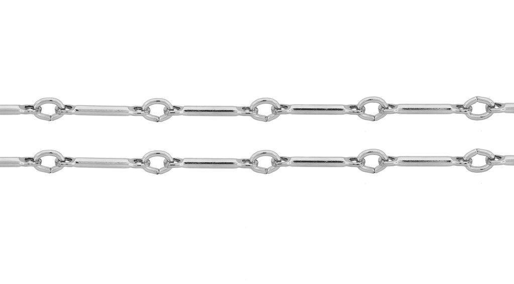 Sterling Silver 0.9mm Bar Chain - 5ft