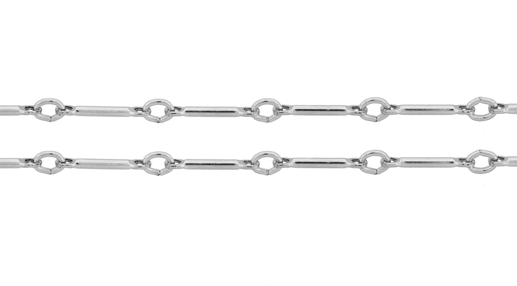 Sterling Silver 0.9mm Bar Chain - 20ft