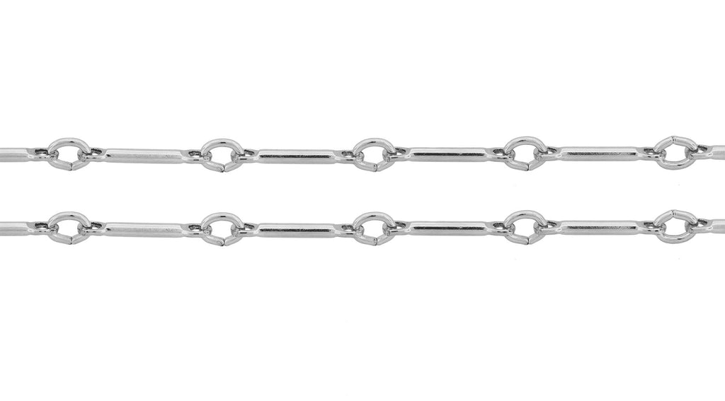 Sterling Silver 0.9mm Bar Chain - 100ft