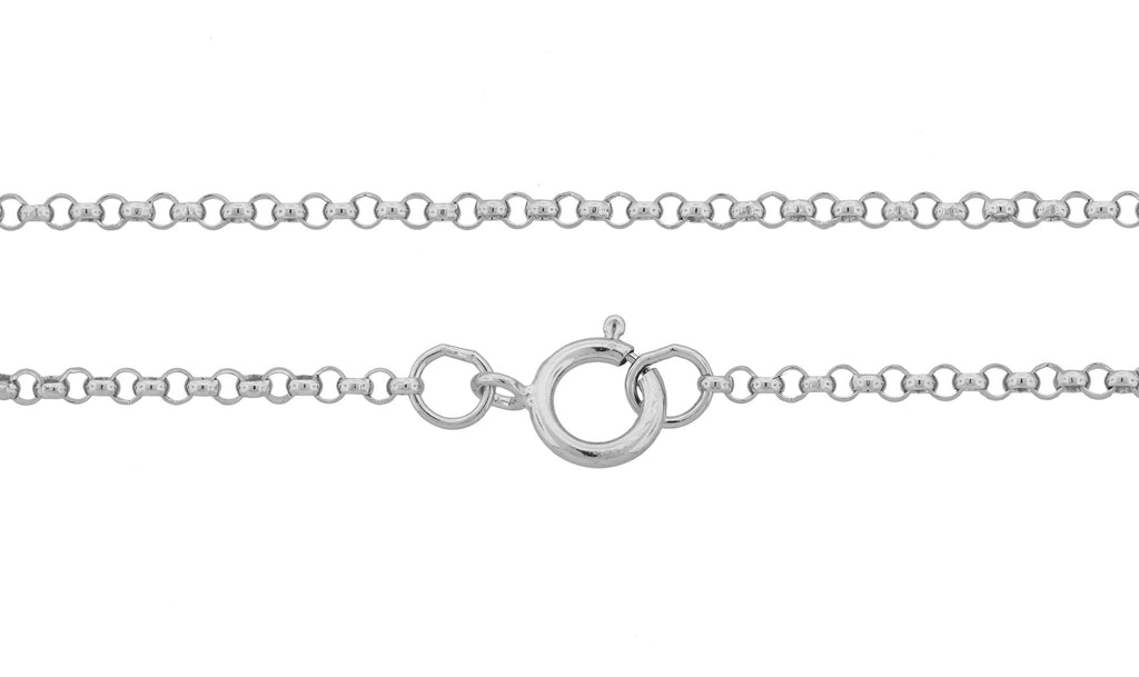 Sterling Silver 1.2mm Heavy Rolo Chain 16" with Spring Ring Clasp - 1pc