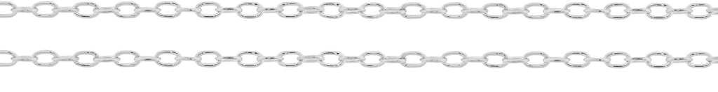 Sterling Silver 1.5x1mm Drawn Cable Chain, 0.4mm Wire Thickness - 5ft