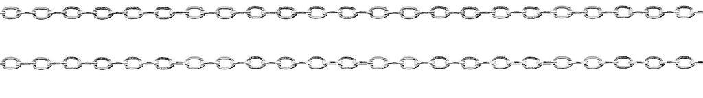 Sterling Silver 1.5x1mm Flat Drawn Delicate Cable Chain - 5ft