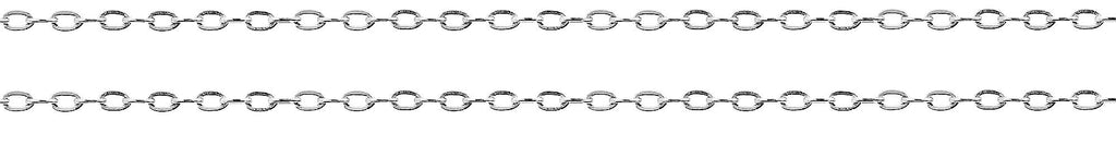 Sterling Silver 1.5x1mm Flat Drawn Delicate Cable Chain - 20ft