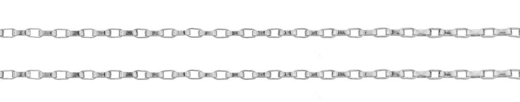 Sterling Silver 1.6x0.8mm Elongated Drawn Rolo Chain  - 5ft