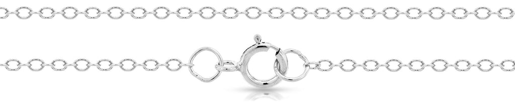 Sterling Silver 1.9x1.4mm Cable Chain 20" with Spring Ring Clasp - 1pc