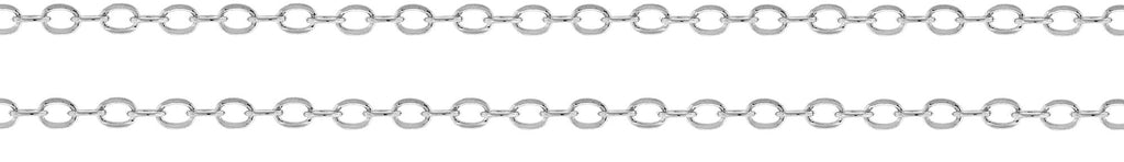 Sterling Silver 1.9x1.4mm Flat Cable Chain - 20ft