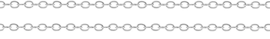 Sterling Silver 1.9x1.4mm Flat Cable Chain - 100ft