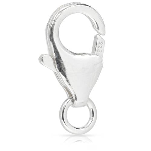 Sterling Silver 12mm Trigger Lobster Clasp W/ Open Jump Ring - 5pcs/pk